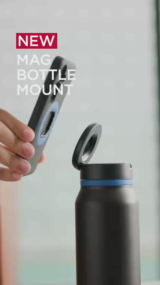 Portable Stainless Steel Thermos Bottle with Magnetic Phone Holder